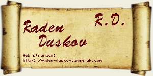 Raden Duškov vizit kartica